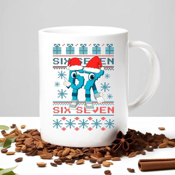 Six seven 67 - Italian Brainrot - vánoční verze - hrnek s potiskem