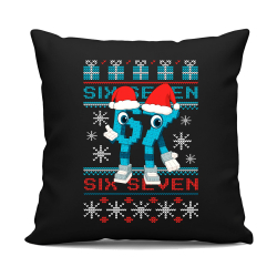 Six seven 67 - Italian Brainrot - vánoční verze - černý polštář s potiskem