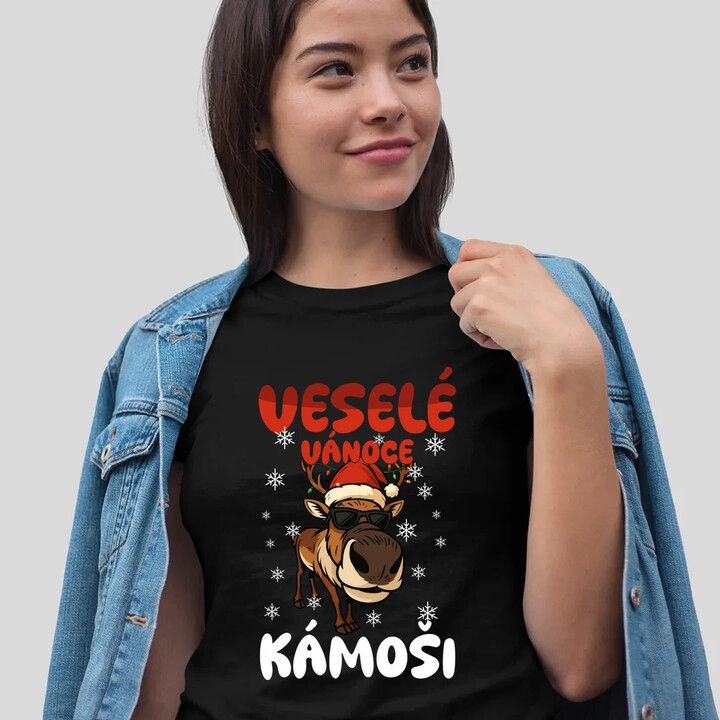 Veselé Vánoce, kámoši   - dámské tričko s potiskem