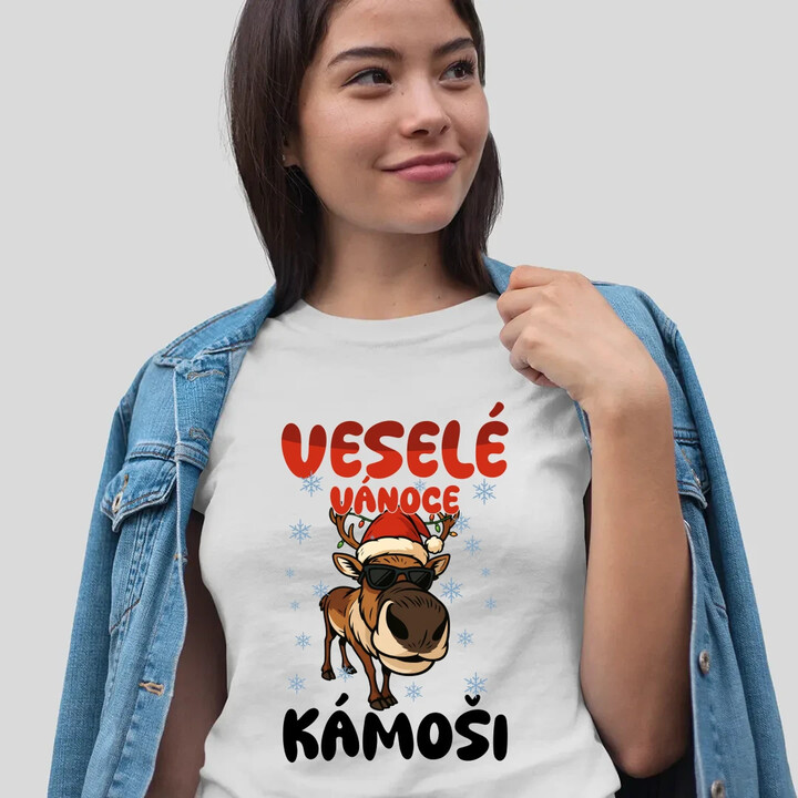 Veselé Vánoce, kámoši   - dámské tričko s potiskem