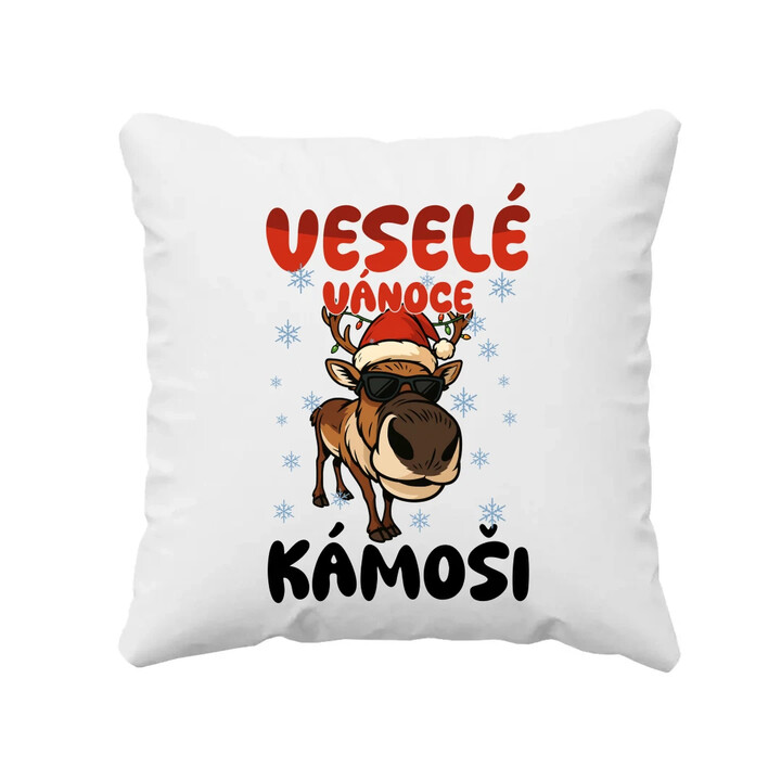 Veselé Vánoce, kámoši  - polštář s potiskem