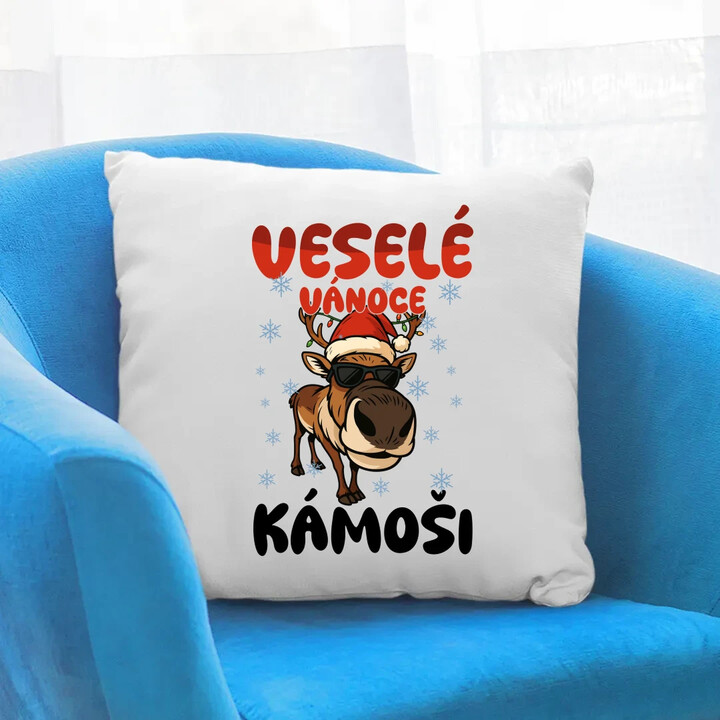 Veselé Vánoce, kámoši  - polštář s potiskem