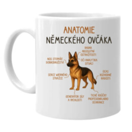 Anatomie německého ovčáka - hrnek s potiskem