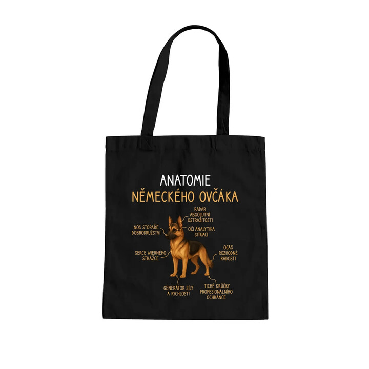 Anatomie německého ovčáka - taška s potiskem