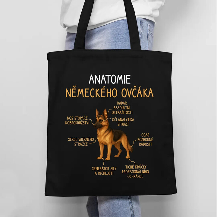 Anatomie německého ovčáka - taška s potiskem
