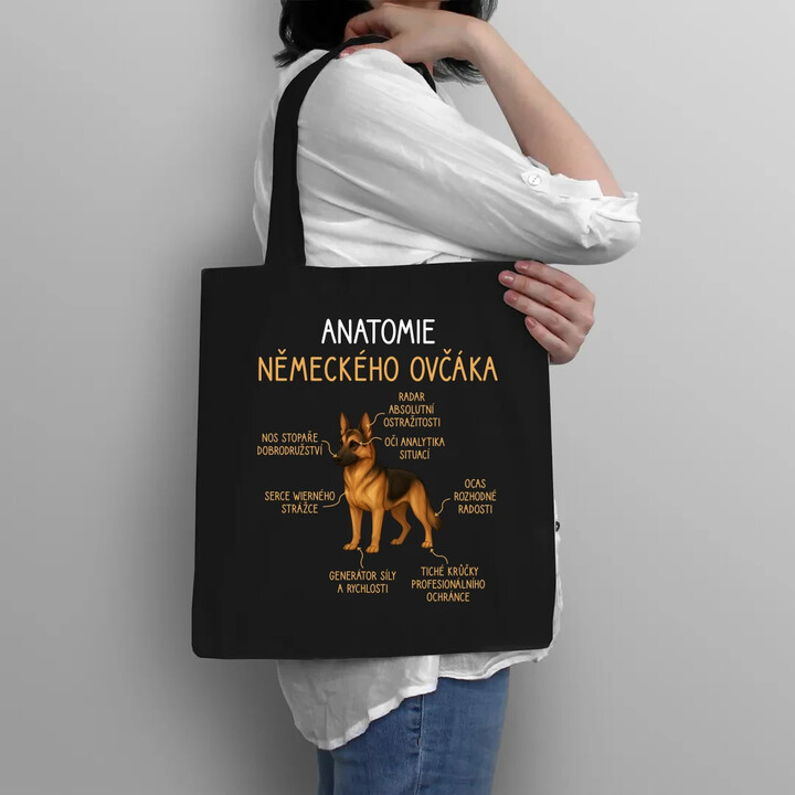 Anatomie německého ovčáka - taška s potiskem