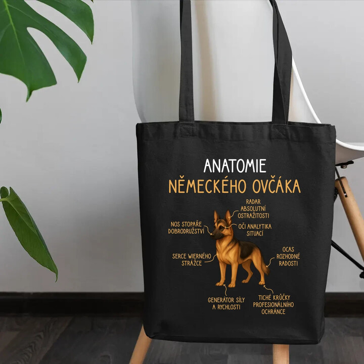 Anatomie německého ovčáka - taška s potiskem