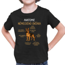 Anatomie německého ovčáka - dětské tričko s potiskem