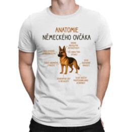 Anatomie německého ovčáka - pánské tričko s potiskem