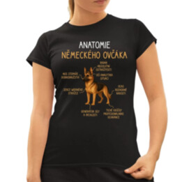 Anatomie německého ovčáka  - dámské tričko s potiskem