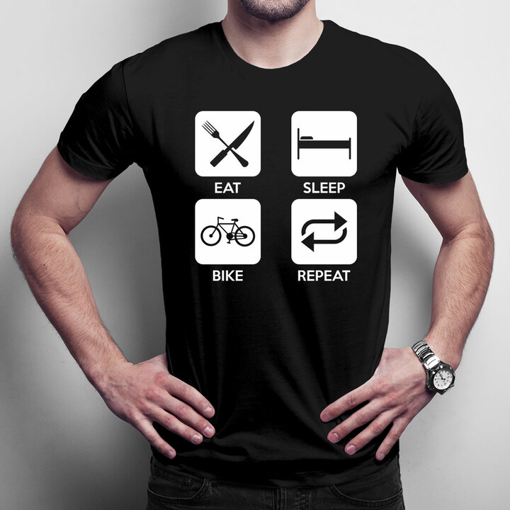 Eat sleep bike repeat - pánské tričko s potiskem