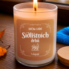 Svíčka s vůní sídlištních drbů - vonná svíce s potiskem pro sousedku