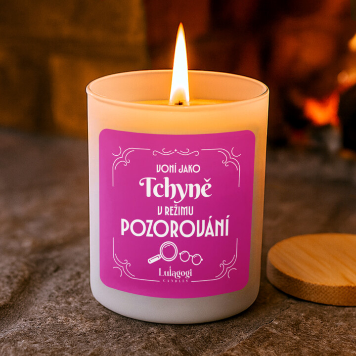 Voní jako tchyně v režimu pozorování - vonná svíce s potiskem pro tchýni