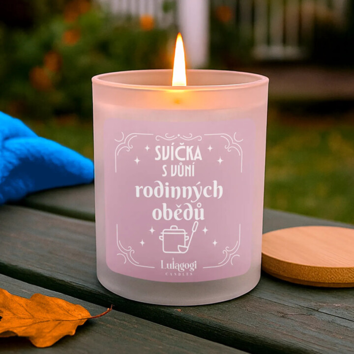 Svíčka s vůní rodinných obědů - vonná svíce s potiskem