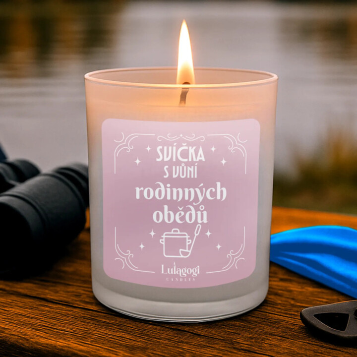 Svíčka s vůní rodinných obědů - vonná svíce s potiskem