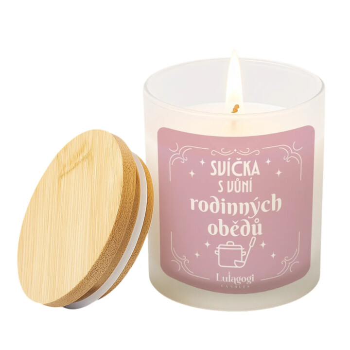 Svíčka s vůní rodinných obědů - vonná svíce s potiskem