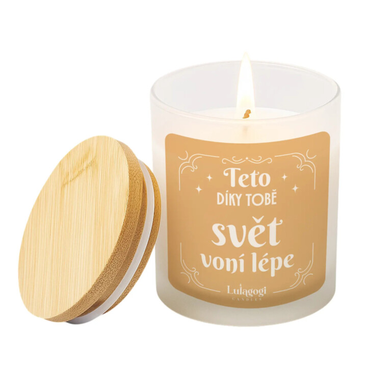 Teto, díky tobě svět voní lépe - vonná svíce s potiskem
