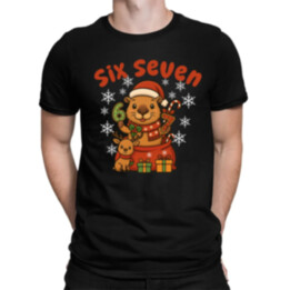 Six seven 67 - Italian Brainrot - Vánoční kapybara - pánské tričko s potiskem