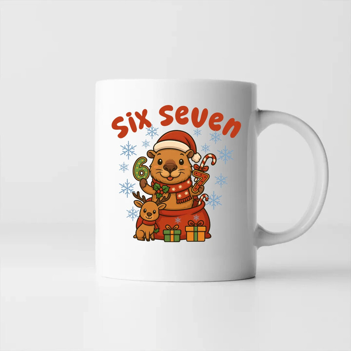 Six seven 67 - Italian Brainrot - Vánoční kapybara - hrnek s potiskem