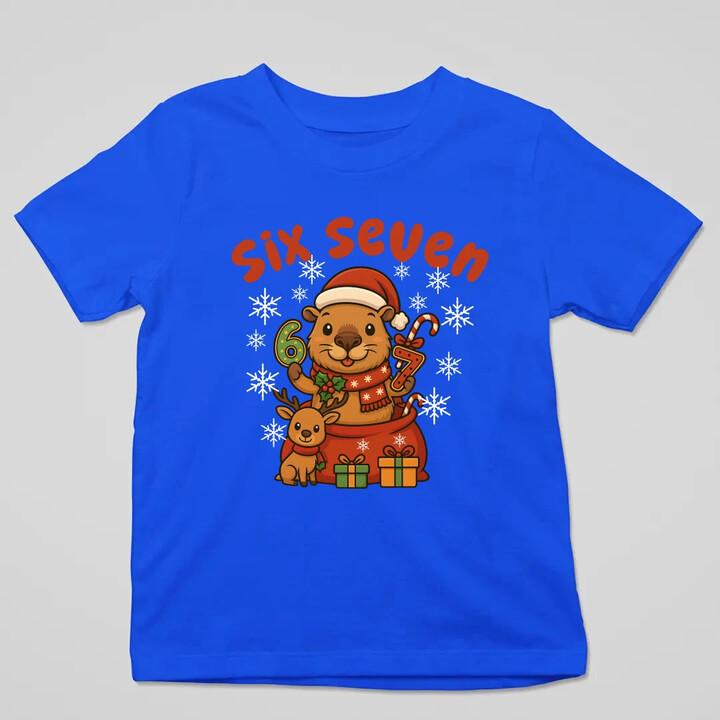 Six seven 67 - Italian Brainrot - Vánoční kapybara - dětské tričko s potiskem