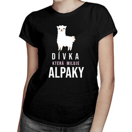 Dívka, která miluje alpaky  - dámská trička  s potiskem