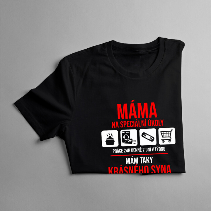 Máma na speciální úkoly - syna narozeného v listopadu - dámská trička  s potiskem