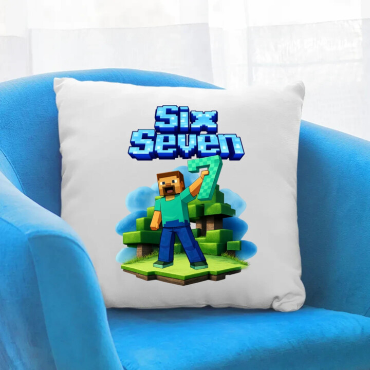 Steve 67 - Six Seven - polštář s potiskem - inspirované Minecraft