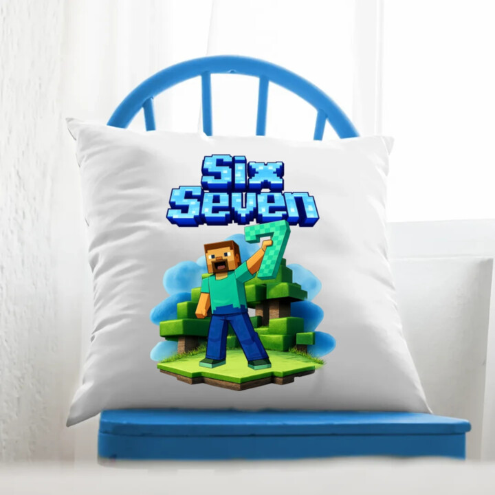 Steve 67 - Six Seven - polštář s potiskem - inspirované Minecraft
