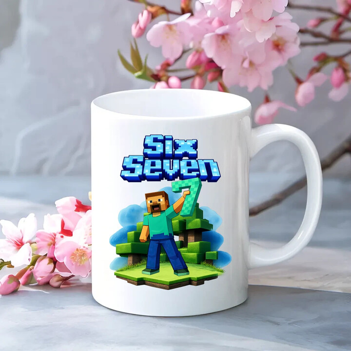 Steve 67 - Six Seven - hrnek s potiskem - inspirované Minecraft