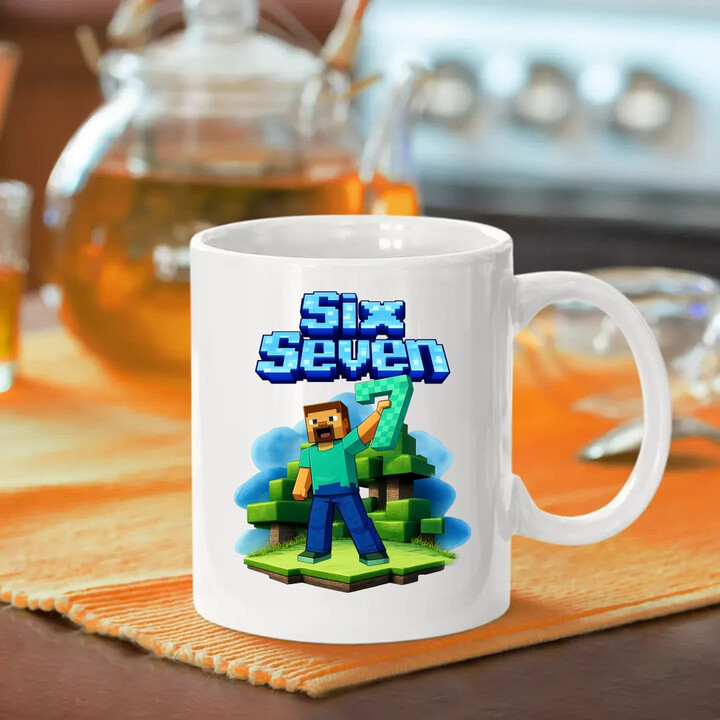 Steve 67 - Six Seven - hrnek s potiskem - inspirované Minecraft