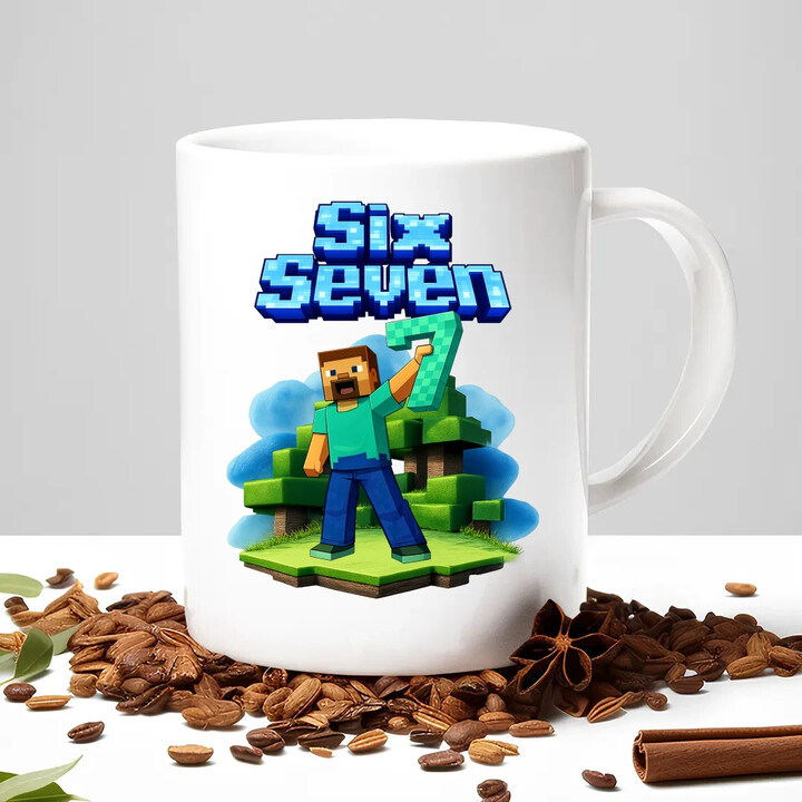 Steve 67 - Six Seven - hrnek s potiskem - inspirované Minecraft