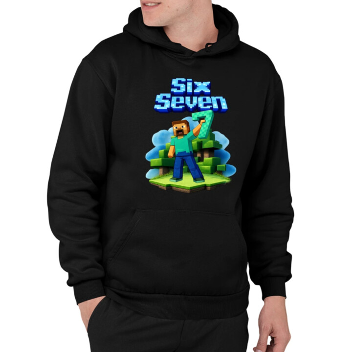 Steve 67 - Six Seven - pánská mikina s potiskem - inspirované Minecraft