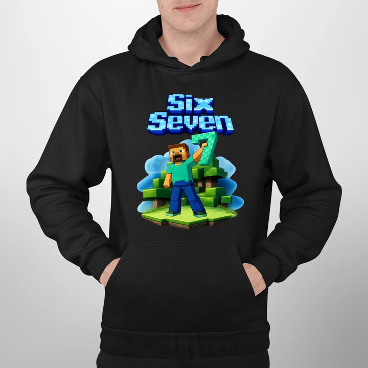 Steve 67 - Six Seven - pánská mikina s potiskem - inspirované Minecraft