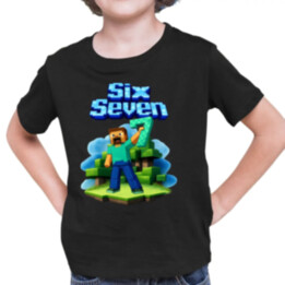 Steve 67 - Six Seven - dětské tričko s potiskem - inspirované Minecraft