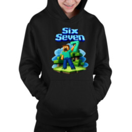 Steve 67 - Six Seven - dětská mikina s kapucí - inspirované Minecraft