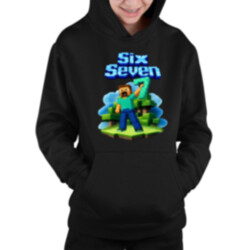 Steve 67 - Six Seven - dětská mikina s kapucí - inspirované Minecraft
