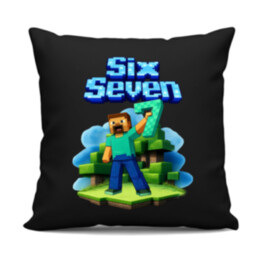 Steve 67 - Six Seven - černý polštář s potiskem - inspirované Minecraft