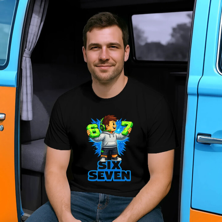 67 Six Seven - pánské tričko s potiskem - inspirované Roblox