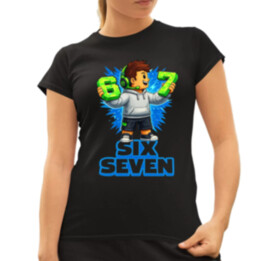 67 Six Seven  - dámské tričko s potiskem - inspirované Roblox
