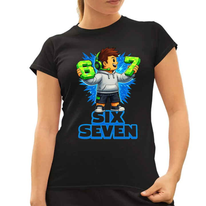 67 Six Seven  - dámské tričko s potiskem - inspirované Roblox