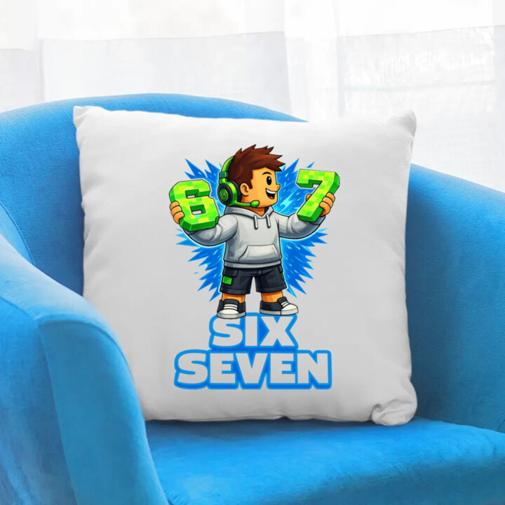67 Six Seven - polštář s potiskem - inspirované Roblox
