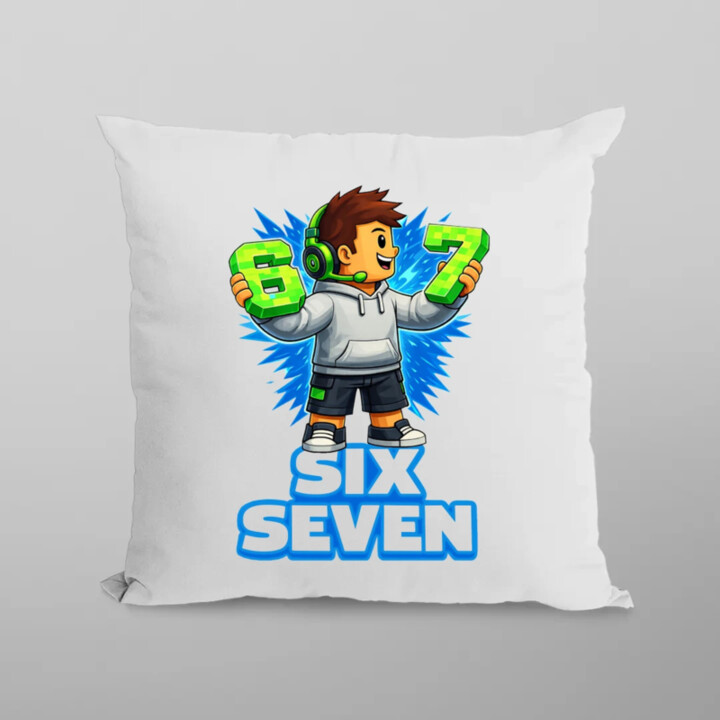 67 Six Seven - polštář s potiskem - inspirované Roblox