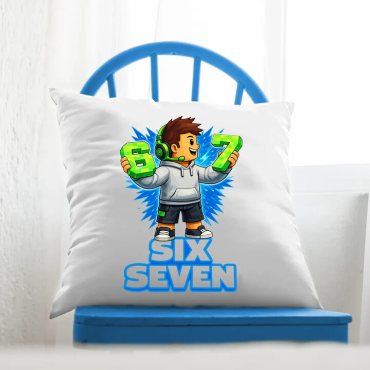 67 Six Seven - polštář s potiskem - inspirované Roblox