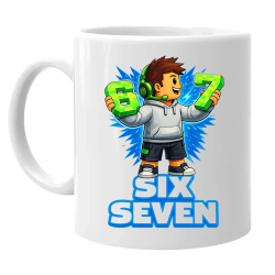 67 Six Seven - hrnek s potiskem - inspirované Roblox