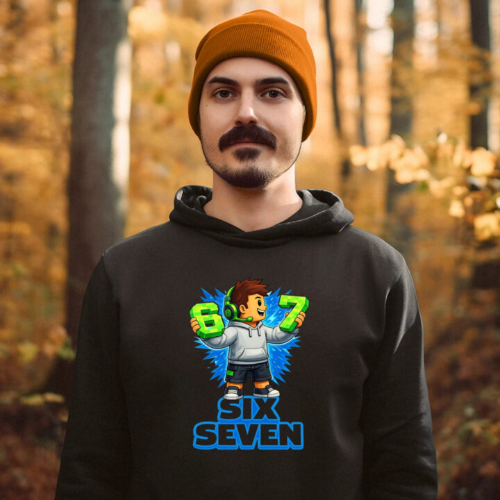 67 Six Seven - pánská mikina s potiskem - inspirované Roblox
