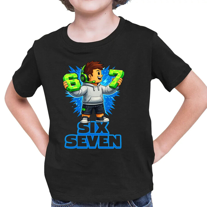 67 Six Seven - dětské tričko s potiskem - inspirované Roblox
