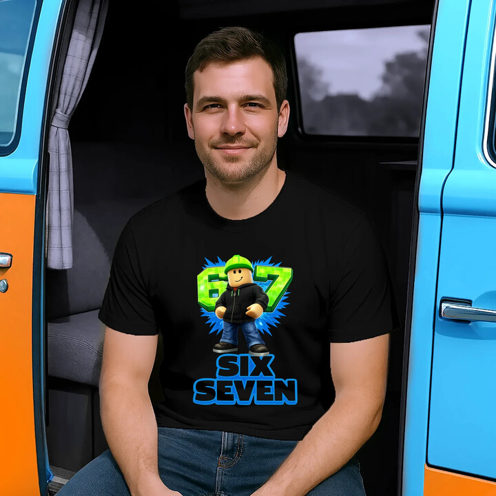 Six Seven 67 - pánské tričko s potiskem - inspirované Roblox