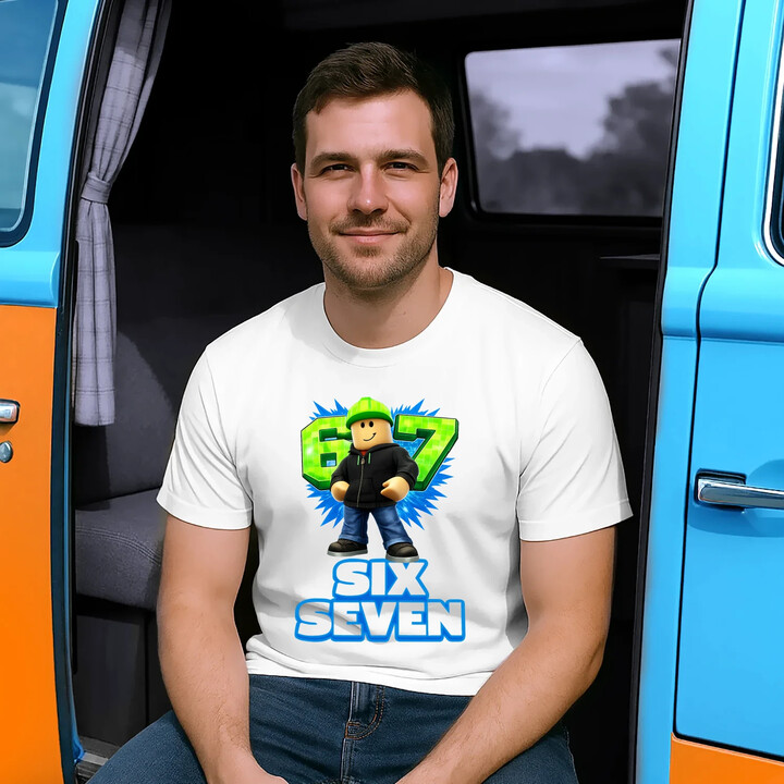 Six Seven 67 - pánské tričko s potiskem - inspirované Roblox