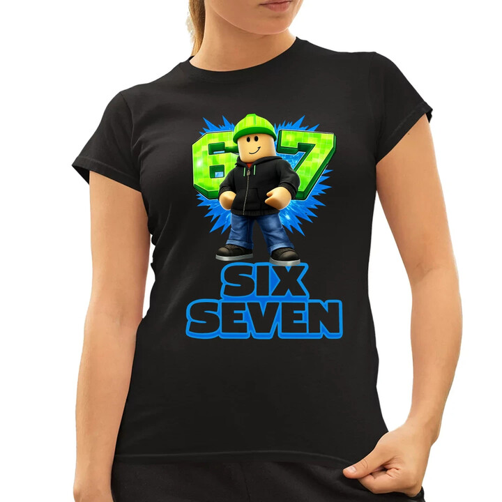 Six Seven 67  - dámské tričko s potiskem - inspirované Roblox
