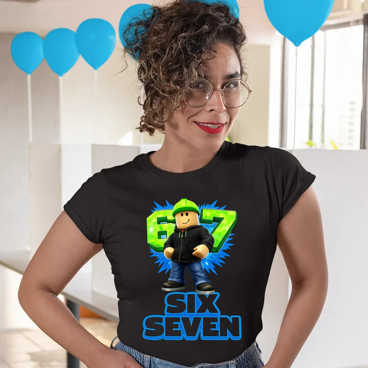 Six Seven 67  - dámské tričko s potiskem - inspirované Roblox